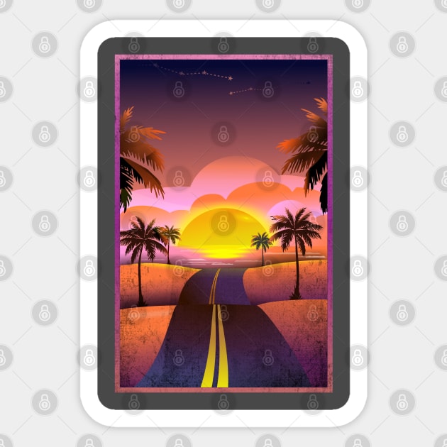 California Sunset Sticker by stuff101